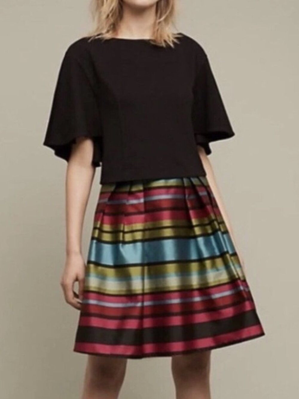 Anthropologie Eri+Ali Viv Crop Black Top Size XS